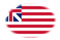 Grand Union (EE. UU. 1775-1777)-Bandera como viñeta ovalada