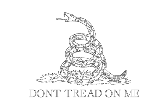 Contorno de la bandera de Gadsden (EE. UU. h. 1775) para colorear