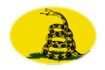 Gadsden (EE. UU. h. 1775)-Bandera como viñeta ovalada