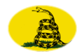 Gadsden (EE. UU. h. 1775)-Bandera como viñeta ovalada