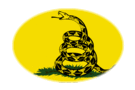 Gadsden (EE. UU. h. 1775)-Bandera como viñeta ovalada