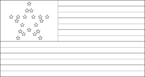 Contorno de la bandera de Great Star (EE. UU. 1818-1819) para colorear