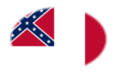 Blood-Stained Banner (Estados Confederados 1865)-Bandera como viñeta ovalada