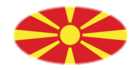 Macedonia-Bandera como viñeta ovalada