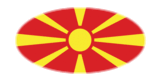 Macedonia-Bandera como viñeta ovalada