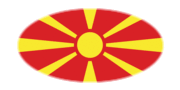 Macedonia-Bandera como viñeta ovalada