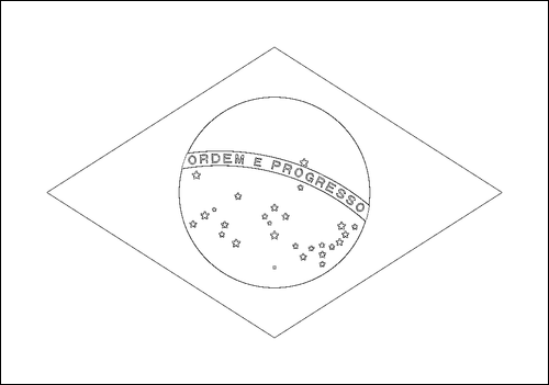 Contorno de la bandera de Brasil para colorear