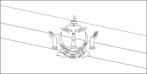 Contorno de la bandera de Brunei Darussalam para colorear