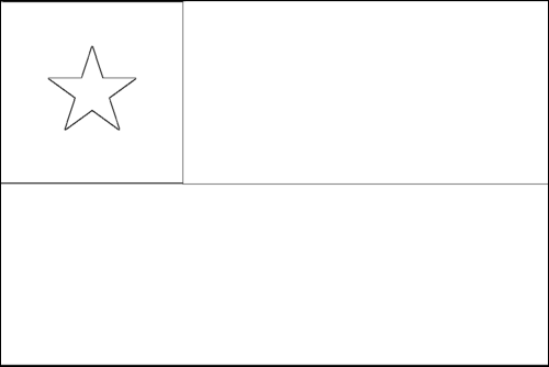 Contorno de la bandera de Chile para colorear