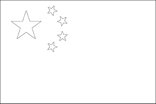 Contorno de la bandera de China para colorear