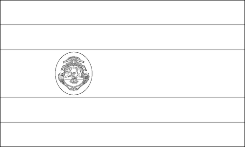 Contorno de la bandera de Costa Rica para colorear