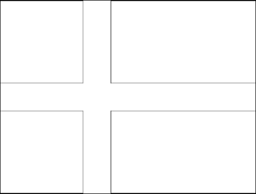 Contorno de la bandera de Dinamarca para colorear