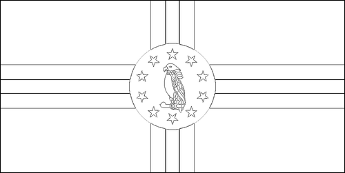 Contorno de la bandera de Dominica para colorear