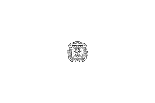Contorno de la bandera de República Dominicana para colorear
