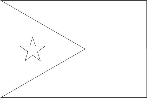 Contorno de la bandera de Yibuti para colorear