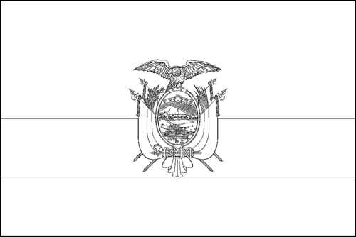 Contorno de la bandera de Ecuador para colorear