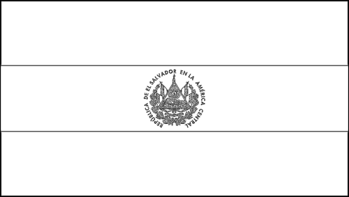 Contorno de la bandera de El Salvador para colorear