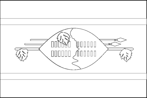 Contorno de la bandera de Eswatini para colorear