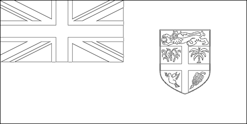 Contorno de la bandera de Fiyi para colorear