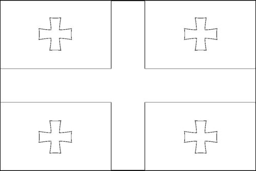 Contorno de la bandera de Georgia para colorear
