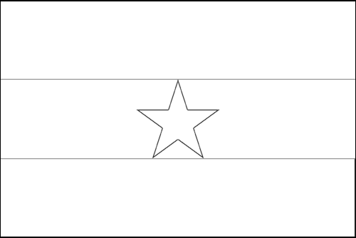 Contorno de la bandera de Ghana para colorear