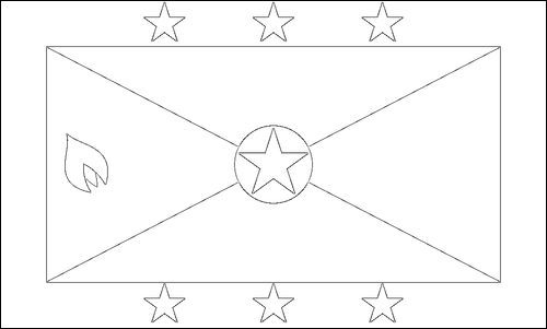 Contorno de la bandera de Granada para colorear