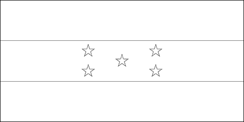 Contorno de la bandera de Honduras para colorear
