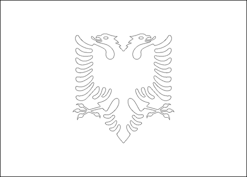 Contorno de la bandera de Albania para colorear