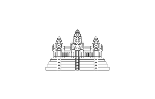 Contorno de la bandera de Camboya para colorear