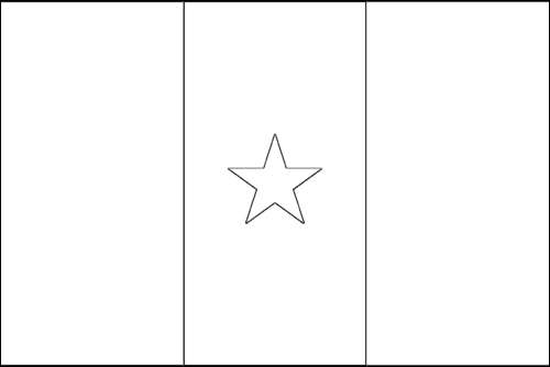 Contorno de la bandera de Camerún para colorear