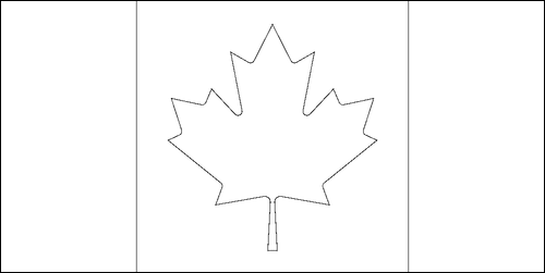 Contorno de la bandera de Canadá para colorear