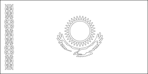 Contorno de la bandera de Kazajstán para colorear