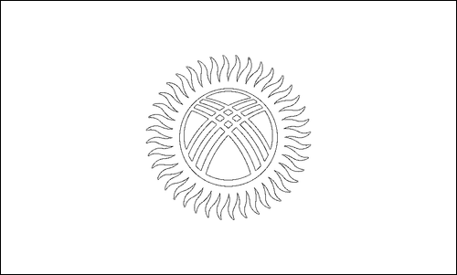 Contorno de la bandera de Kirguistán para colorear
