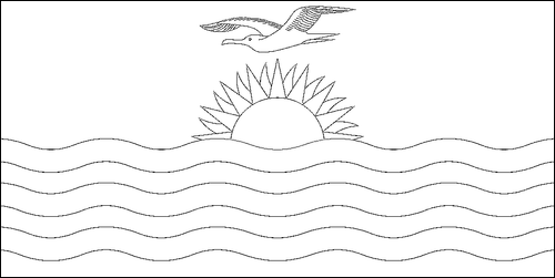 Contorno de la bandera de Kiribati para colorear