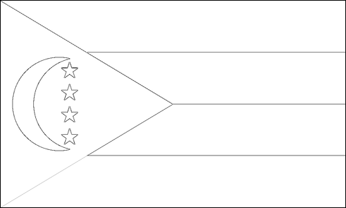 Contorno de la bandera de Comoras para colorear