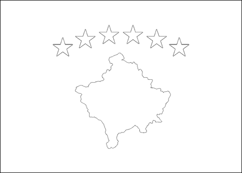 Contorno de la bandera de Kosovo para colorear