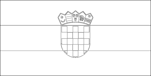 Contorno de la bandera de Croacia para colorear