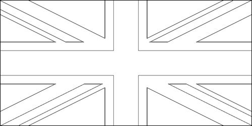 Contorno de la bandera de Gran Bretaña para colorear