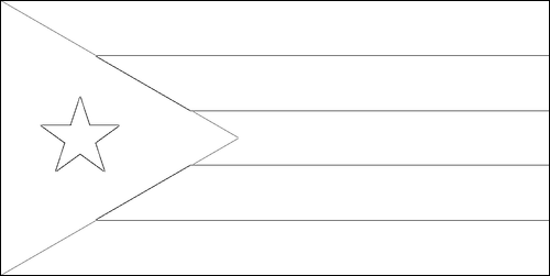 Contorno de la bandera de Cuba para colorear