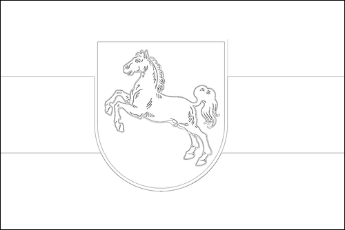 Contorno de la bandera de Baja Sajonia para colorear