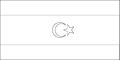 Contorno de la bandera de Libia para colorear