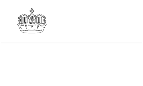 Contorno de la bandera de Liechtenstein para colorear