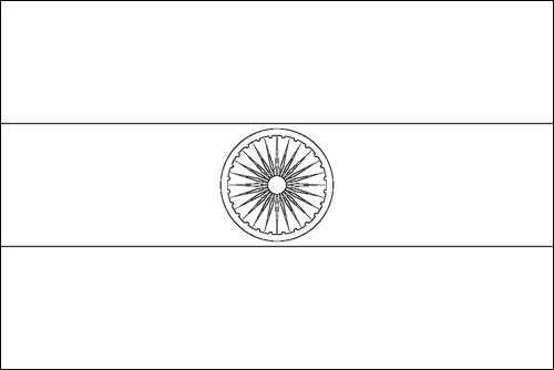 Contorno de la bandera de India para colorear