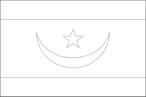 Contorno de la bandera de Mauritania para colorear