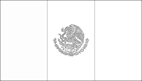 Contorno de la bandera de México para colorear