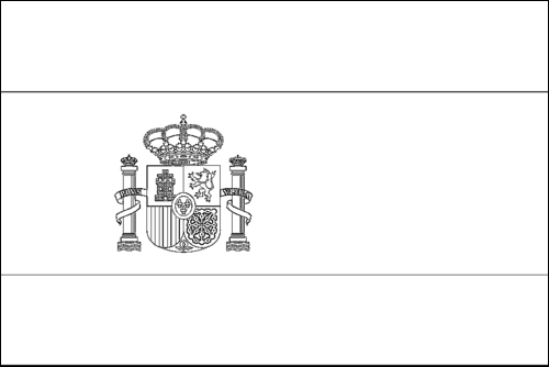 Contorno de la bandera de España para colorear