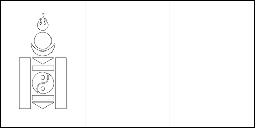 Contorno de la bandera de Mongolia para colorear