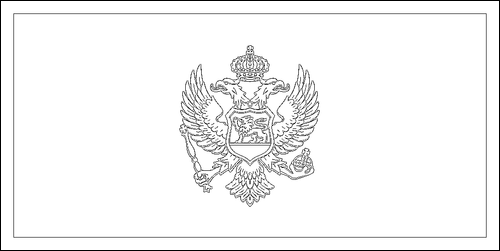 Contorno de la bandera de Montenegro para colorear