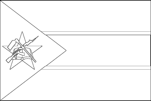 Contorno de la bandera de Mozambique para colorear