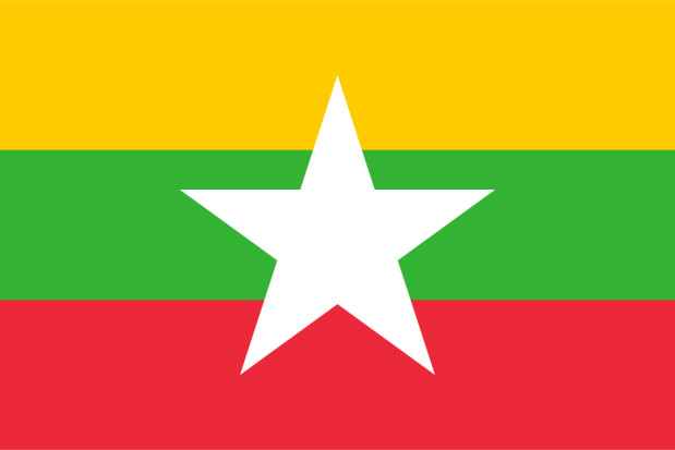Bandera Myanmar (Birmania, Burma)